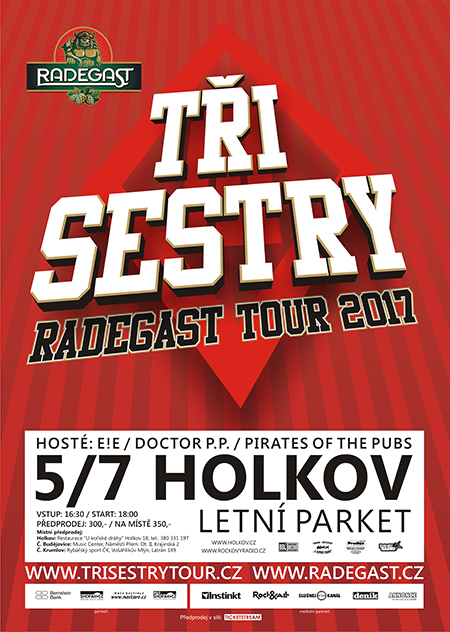 TŘI SESTRY RADEGAST TOUR 2017 E!E, Doctor P.P., Pirates of the Pubs, Velešín, 05/07/2017 18:00