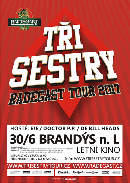TŘI SESTRY RADEGAST TOUR 2017 TŘI SESTRY + hosté, Brandýs nad Labem, 30/06/2017 18:00