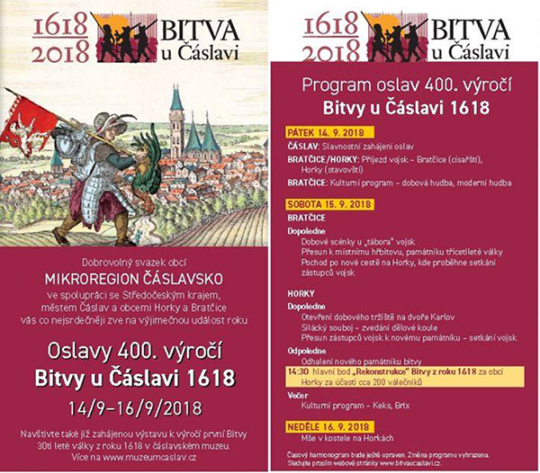 Koncert kapel KH Band a KEKS<br>Oslava 400. výročí bitvy u Čáslavi