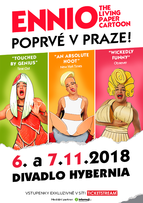 ENNIO<br>The Living Paper Cartoon<br>Poprvé v Praze