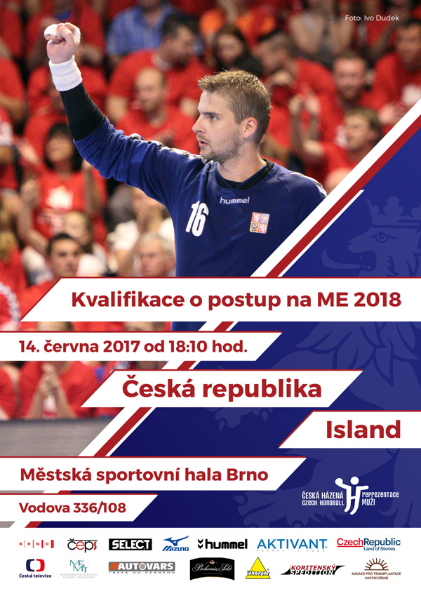 Česká republika - Island<br>Kvalifikace ME 2018<br>Házená - muži