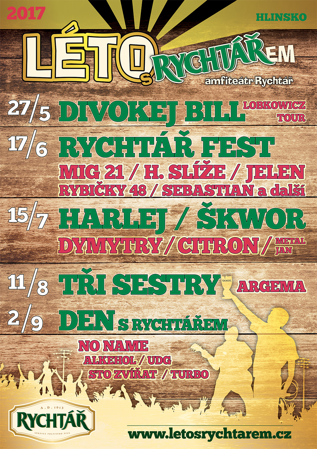 RYCHTÁŘ FEST 2017<br>Mig21, Jelen, Horkýže Slíže, Sebastian a další