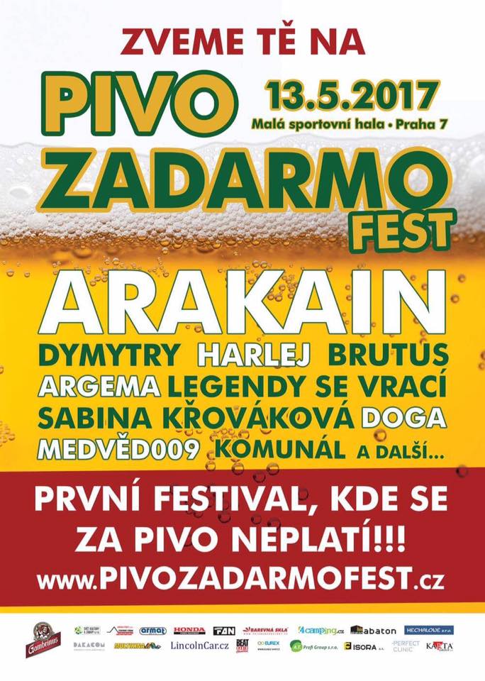Pivo zadarmo Fest<br><b><font color=red>799,- Kč do 12.05., 999,- Kč cena na místě </font></b>