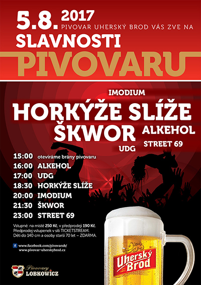Slavnosti pivovaru Uherský Brod 2017 Horkýže Slíže, Škwor, Alkehol a další, Uherský Brod, 05/08/2017 15:00