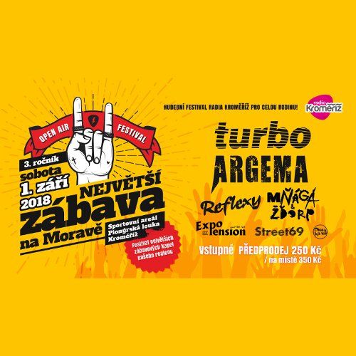 Festival Radia Kroměříž<BR>Největší zábava na Moravě<BR>3. ročník Open Air festivalu