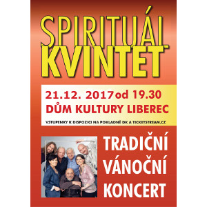 SPIRITUÁL KVINTET/VÁNOČNÍ KONCERT/LEGENDÁRNÍ ČESKÁ FOLKOVÁ SKUPINA -DK Liberec
 
Liberec