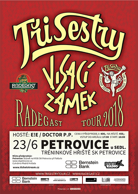 TŘI SESTRY RADEGAST TOUR 33 LET/hosté Visací Zámek, Doctor P.P., E!E/- koncert Sedlčany -Tréninkové hřiště SK Petrovice Sedlčany