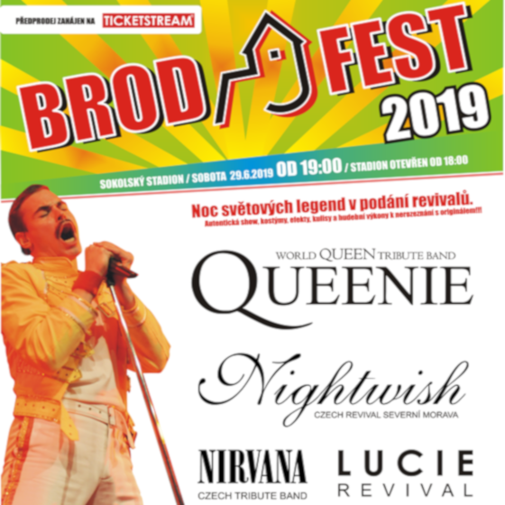 BRODFEST 2019- NOC LEGEND V PODÁNÍ REVIVALŮ- Queenie (Queen tribute band), Nightwish revival a další- Uherský Brod -Sokolský stadion Uherský Brod