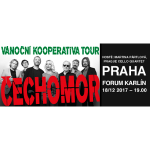 ČECHOMOR/KOOPERATIVA TOUR 2017/Hosté: Martina Pártlová, Prague Cello Quartet- koncert Praha -Forum Karlín
 
Praha