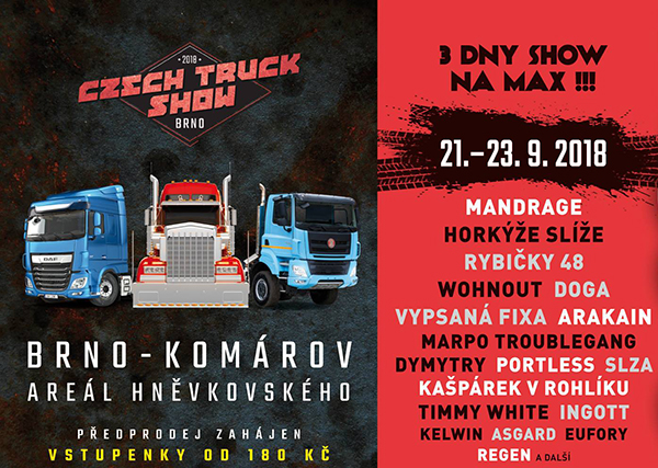 TRUCK ROCK SHOW 2018- HORKÝŽE SLÍŽE, VYPSANÁ FIXA, MANDRAGE, RYBIČKY 48, WOHNOUT, SLZA, DYMYTRY, DOGA, ARAKAIN a další- Letiště Brno-Tuřany -Letiště Brno-Tuřany Brno