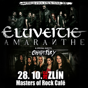 ELUVEITIE, AMARANTHE/& special guest THE CHARM THE FURY/MAXIMUM EVOCATION TOUR 2017 -Masters Of Rock Café
 
Zlín