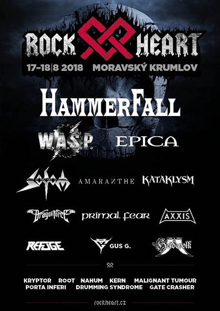 Festival ROCK HEART- HammerFall, Sodom, Kataklysm, Dragonforce, Epica, Amaranthe a další- Moravský Krumlov -Zámek Moravský Krumlov 