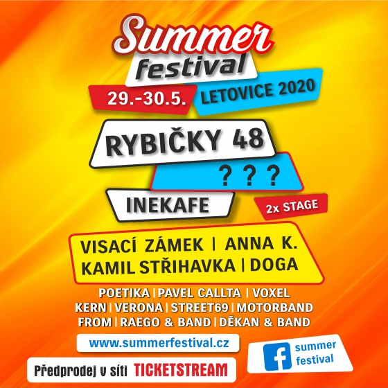 SUMMER FESTIVAL- Letovice- Rybičky 48, Anna K, Iné Kafe, Visací Zámek a další -Fotbalové hřiště Letovice