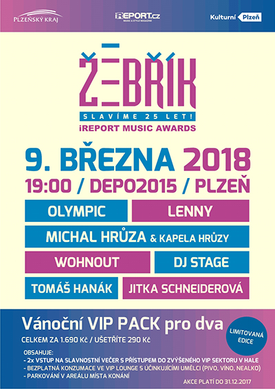 Hudebí ceny Žebřík/Vánoční VIP pack pro dva/- Plzeň -DEPO2015 Plzeň